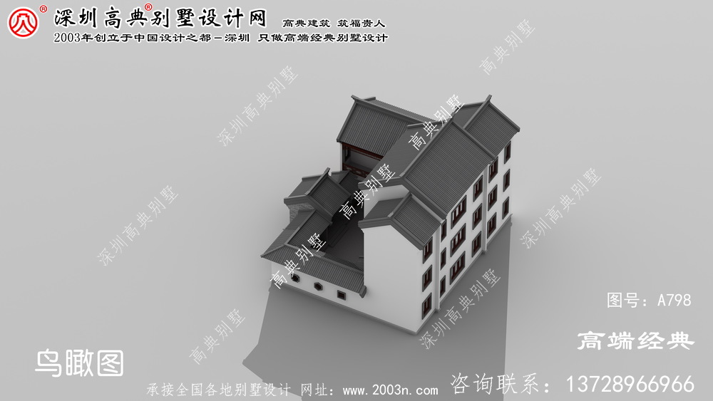 亳州市新中式自建三层庭院别墅设计图纸