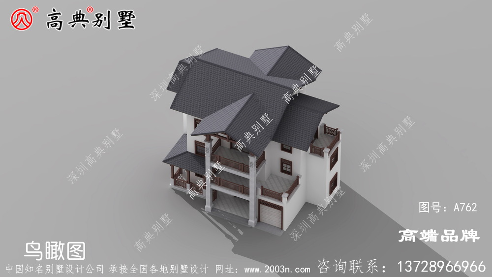 中式别墅设计图造型端庄大气	
