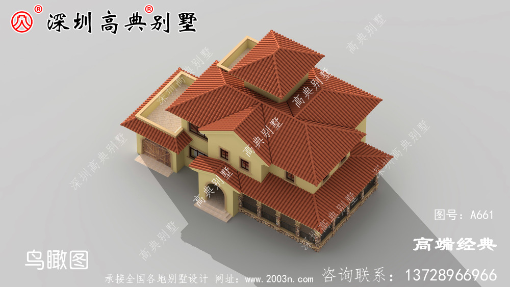 中式仿古自建房设计图，与传统元素相结合，适合现代生活习惯